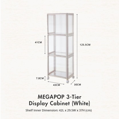HOUZE - 'MegaPop' Display Cabinet (White | Black) [2 | 3 | 4 Tier]