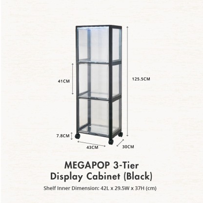HOUZE - 'MegaPop' Display Cabinet (White | Black) [2 | 3 | 4 Tier]