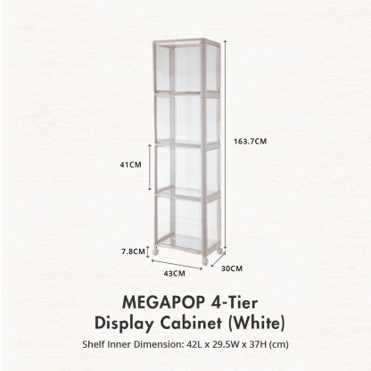 HOUZE - 'MegaPop' Display Cabinet (White | Black) [2 | 3 | 4 Tier]