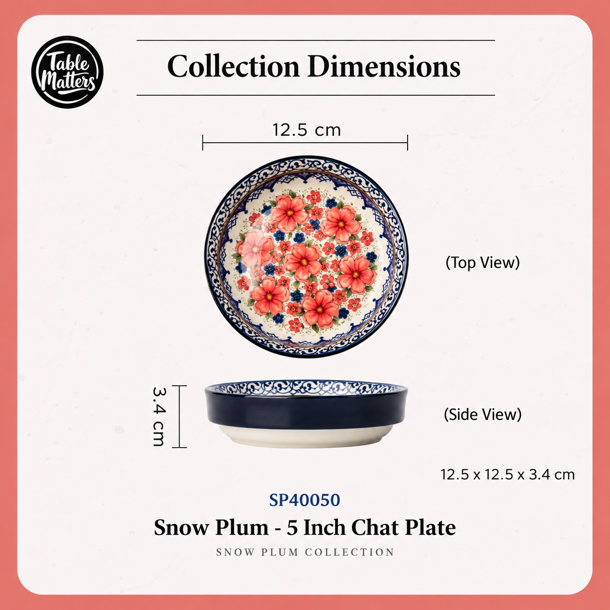 [Table Matters] Snow Plum Dinnerware Set [Plate | Bowl | Mug | Utensil Holder]