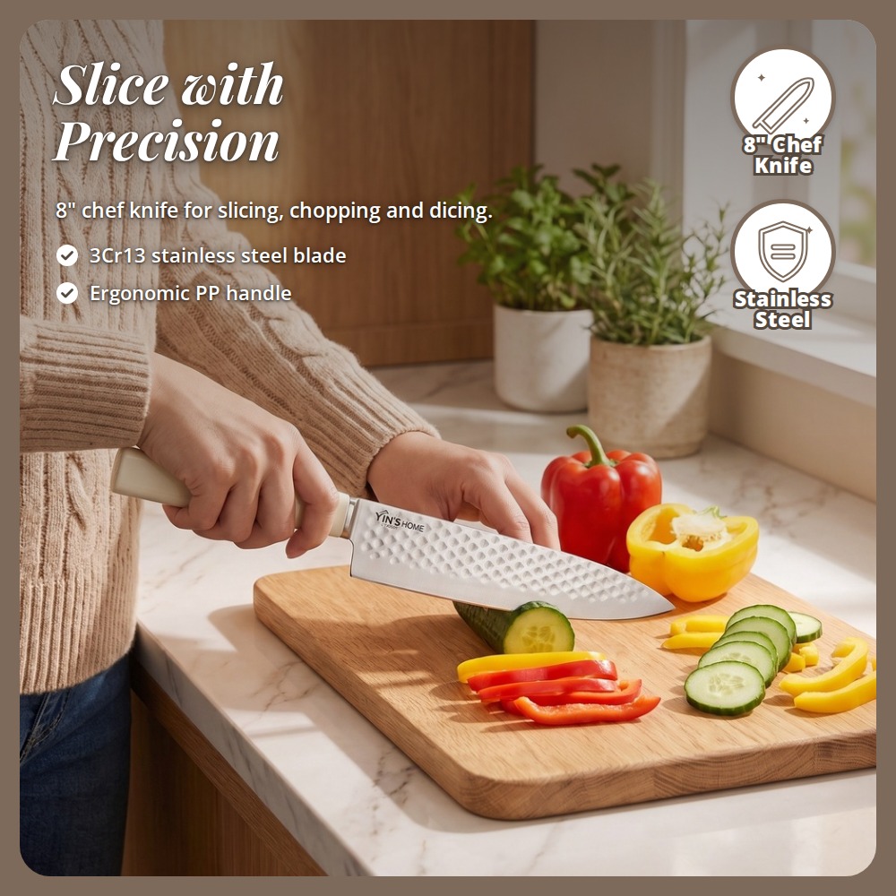[Table Matters] Yin’s 4-Piece Kitchen Knife Set with Scissors | Cooking & Food Prep Set