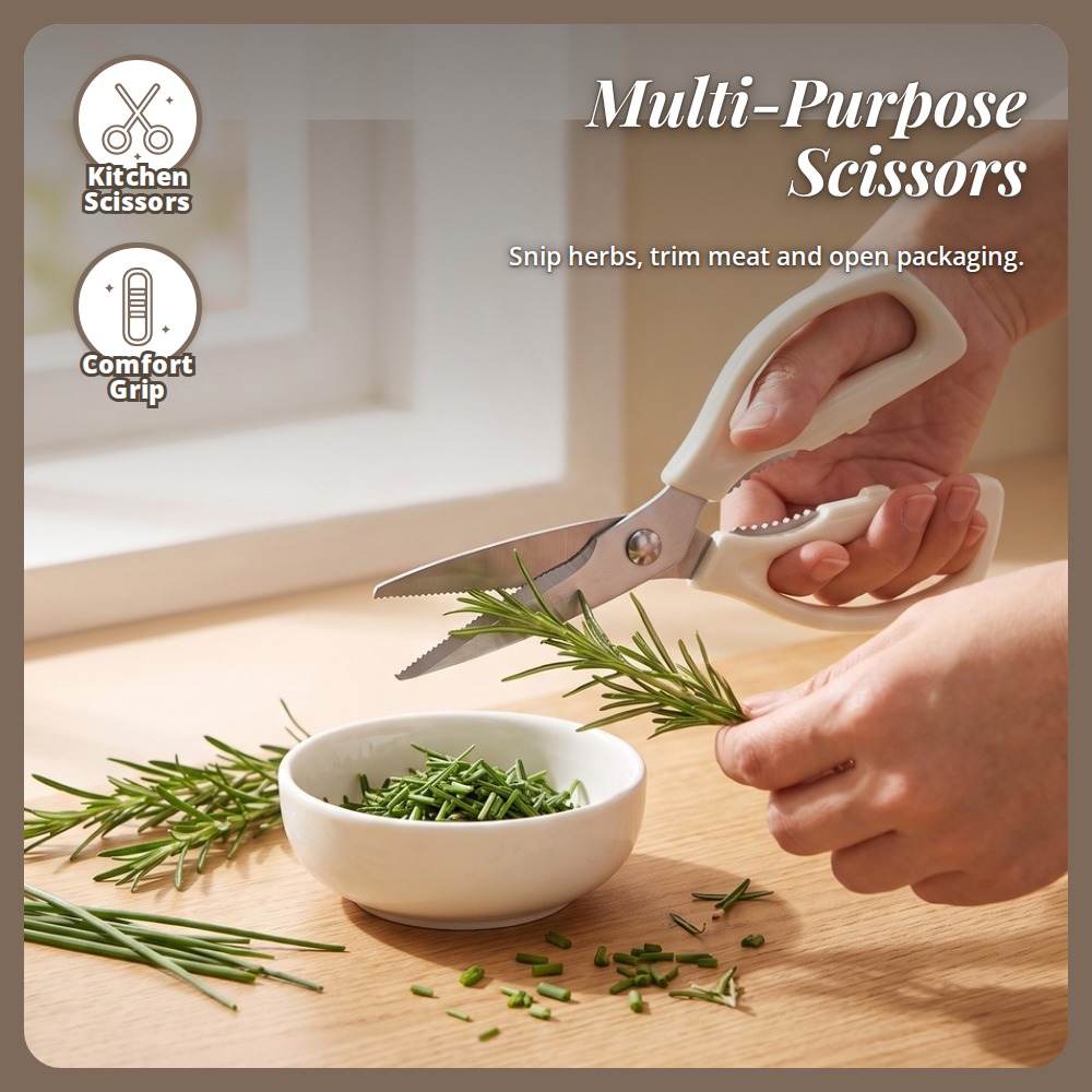 [Table Matters] Yin’s 4-Piece Kitchen Knife Set with Scissors | Cooking & Food Prep Set