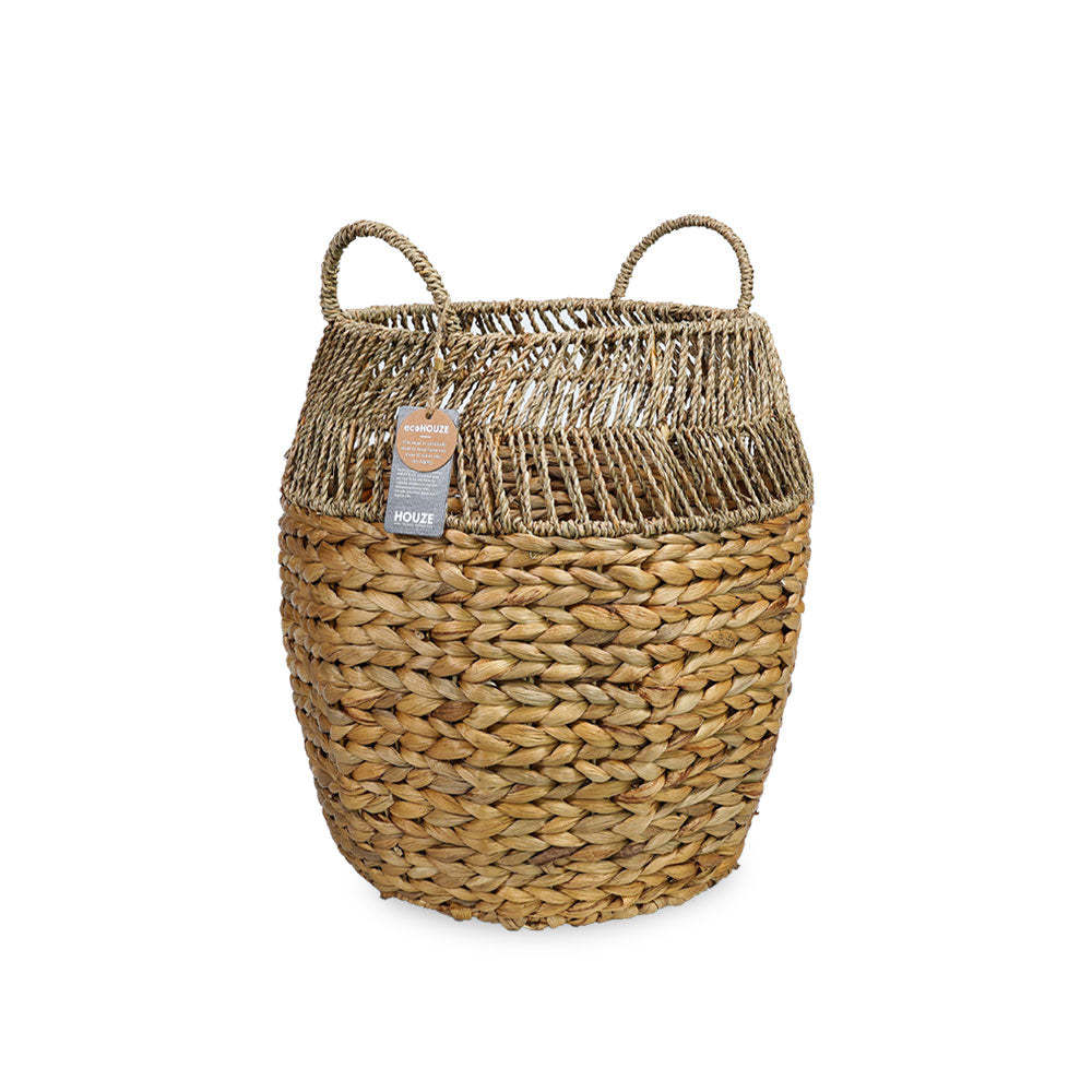 ecoHOUZE Hyacinth Round Basket With Handles
