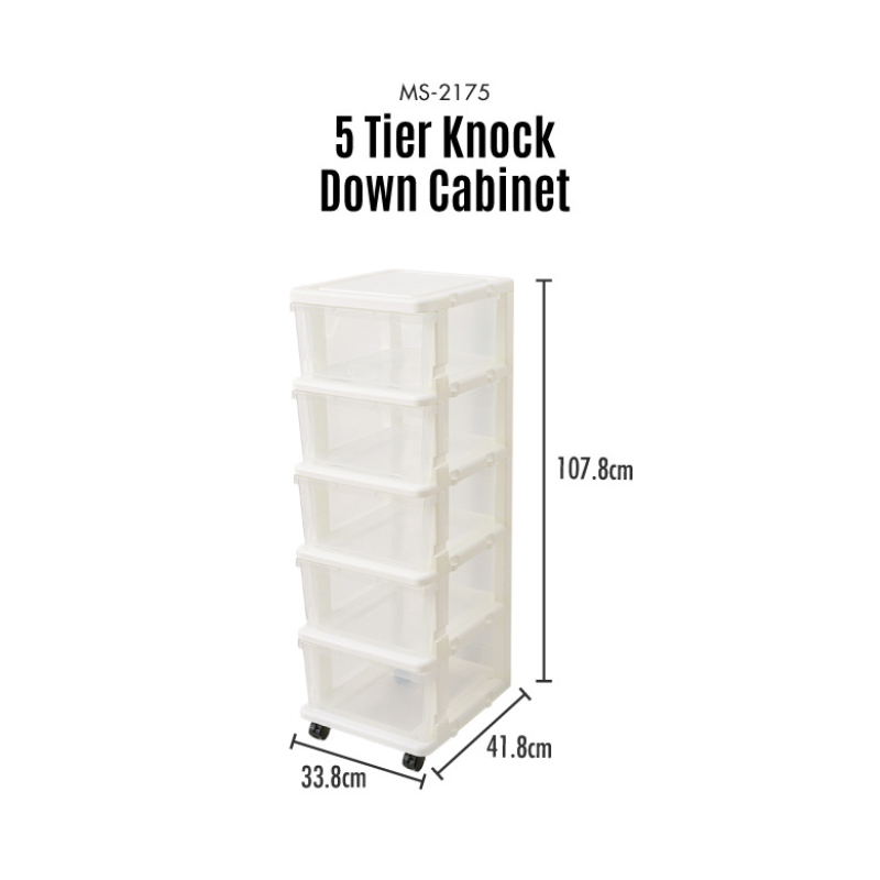 HOUZE - 3 | 5 Tier Knock Down Cabinet [55L | 90L | 110L]