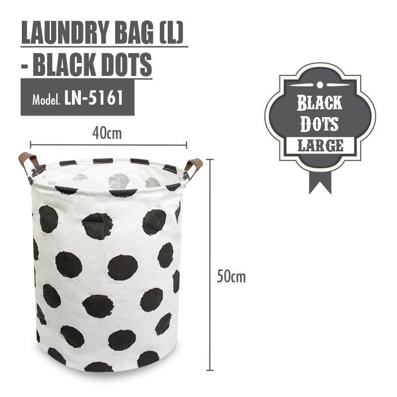 HOUZE - Laundry Bag (Large) - Black Dots - HOUZE - The Homeware Superstore