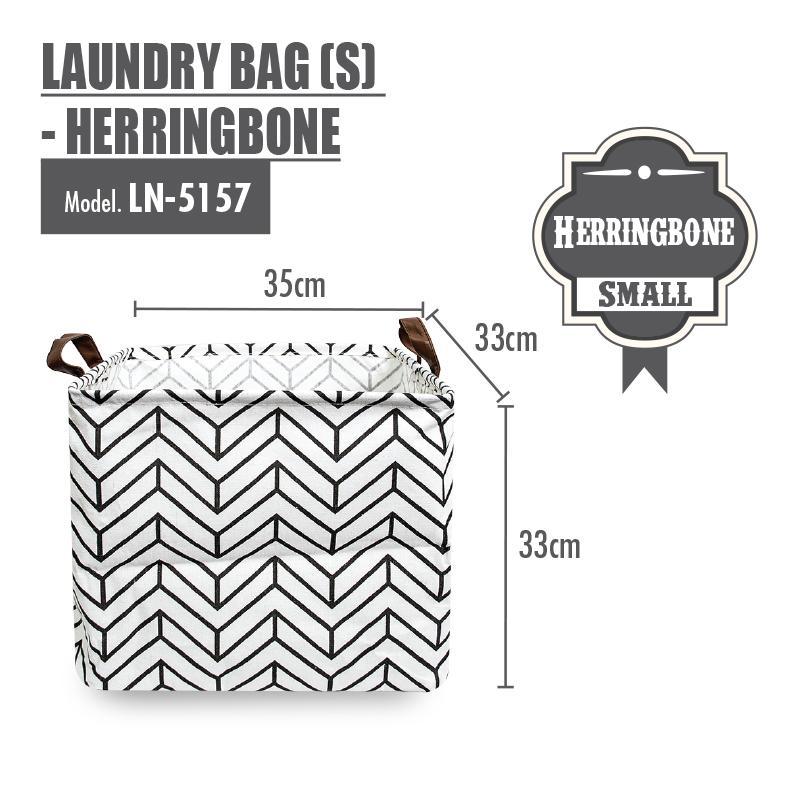 HOUZE - Laundry Bag (Small) - Herringbone - HOUZE - The Homeware Superstore