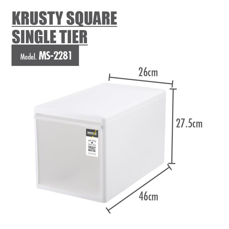 HOUZE Krusty Square Single Tier (Dim: 26x46x27cm) - HOUZE - The Homeware Superstore