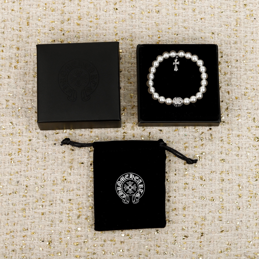 【クロムハーツ】MIKIMOTO限定 レジンパール  ブレスレット0401-4-1