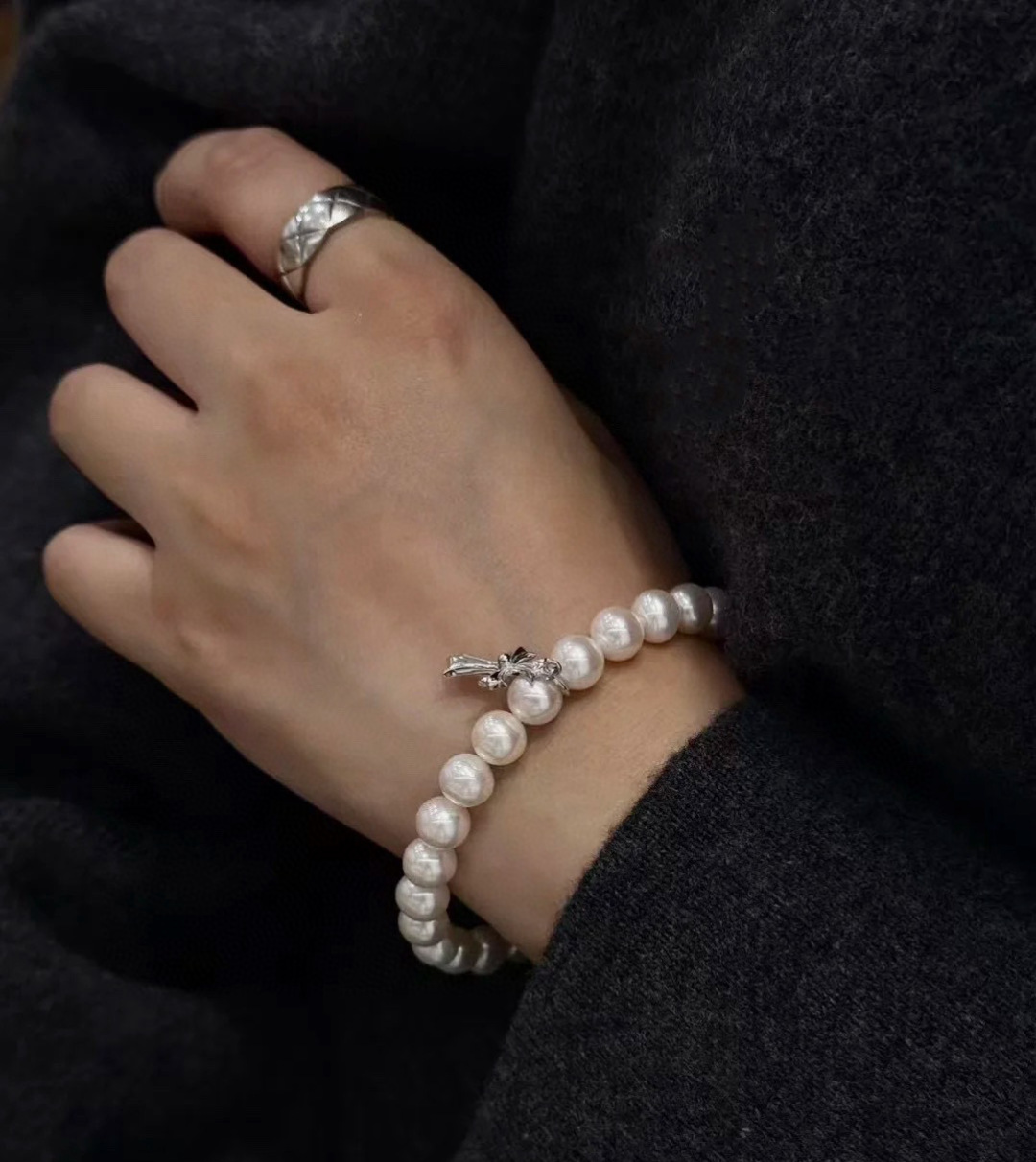 【クロムハーツ】MIKIMOTO限定 レジンパール  ブレスレット0401-4-1