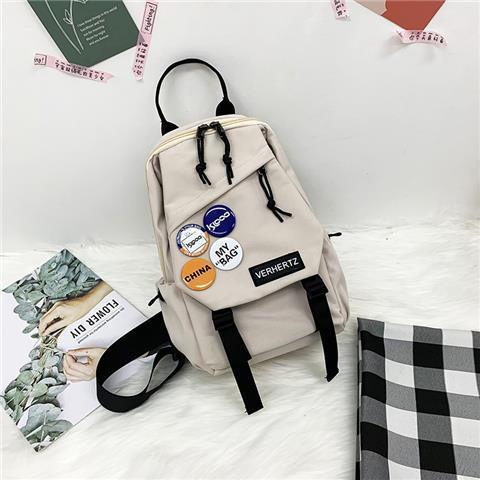 日系休閑大容量撞色斜挎單肩胸包-vivivale