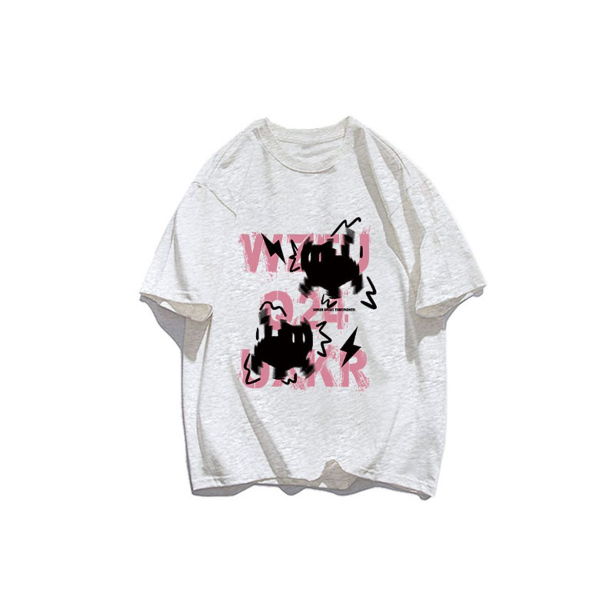 美式復古設計感小貓潮流短袖T恤