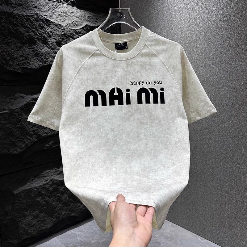 帥氣時尚休閒透氣簡約字母印花短袖T恤-vivivale