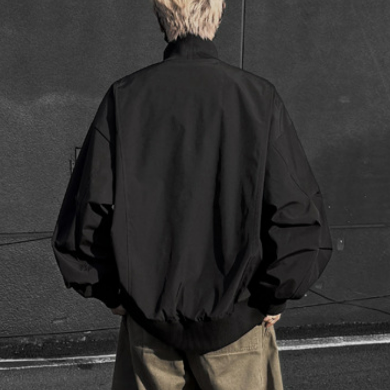 潮牌cleanfit廓形短版高街棒球服夾克外套