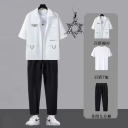 【三件套】 白色襯衫+休閒褲+T恤