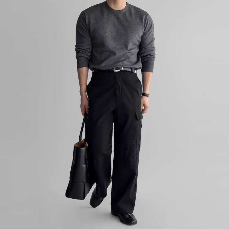 美式包芯紗針織修身長袖莫代爾軟糯打底羊毛衫-vivivale