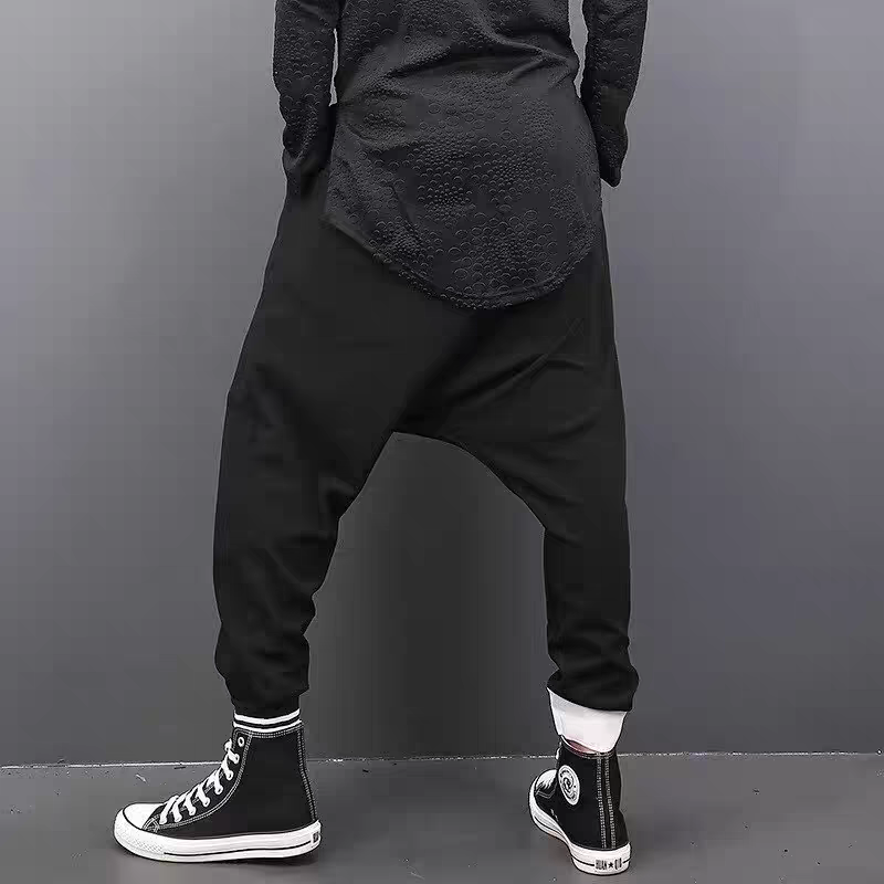 時尚休閒寬鬆大碼低吊檔垮褲顯瘦小腳哈倫褲-vivivale