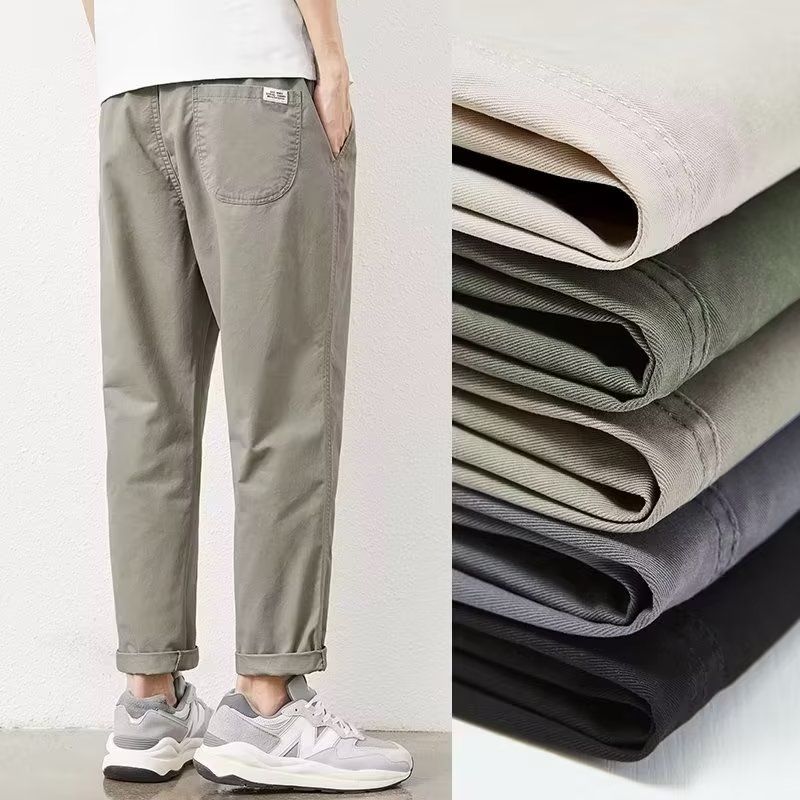 潮流百搭九分褲直筒寬鬆錘形休閒褲裝