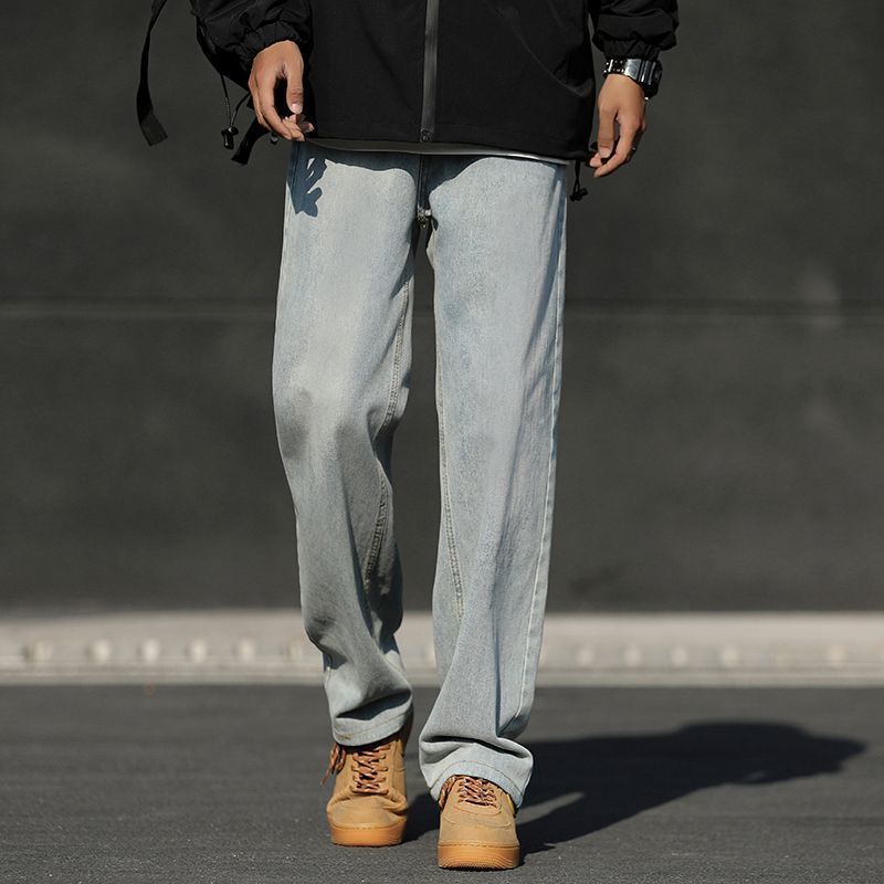 復古牛仔潮牌美式直筒長褲褲裝-vivivale