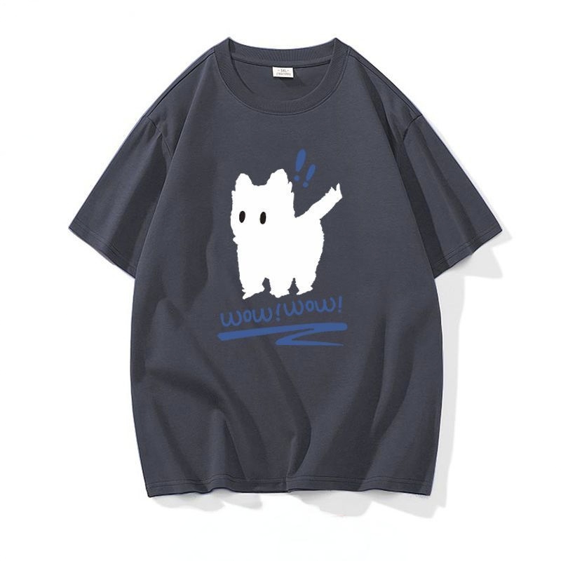 【單件/套裝】貓咪純棉潮流短袖+休閒運動短褲兩件套裝-vivivale