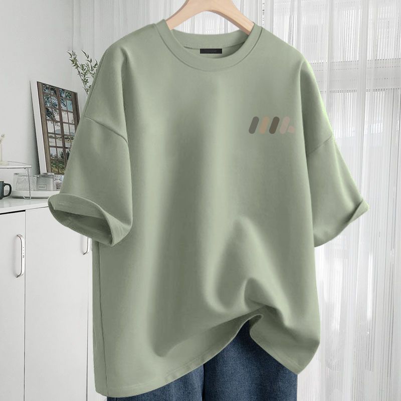 純棉透氣簡約休閒百搭圓領短袖T恤-vivivale