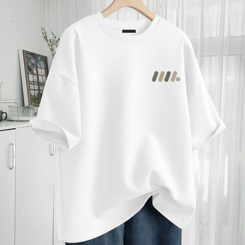 純棉透氣簡約休閒百搭圓領短袖T恤-vivivale