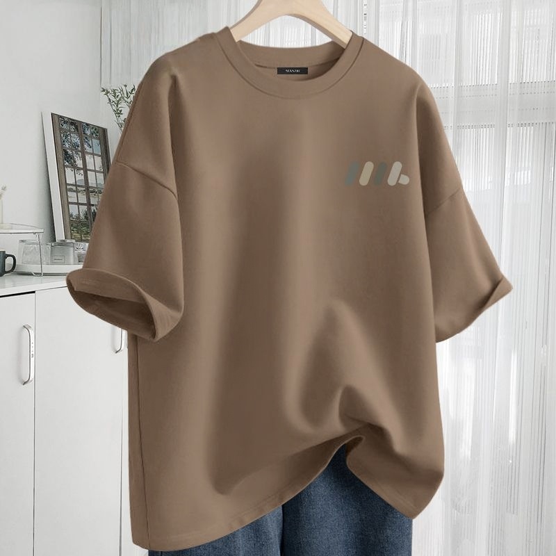 純棉透氣簡約休閒百搭圓領短袖T恤-vivivale