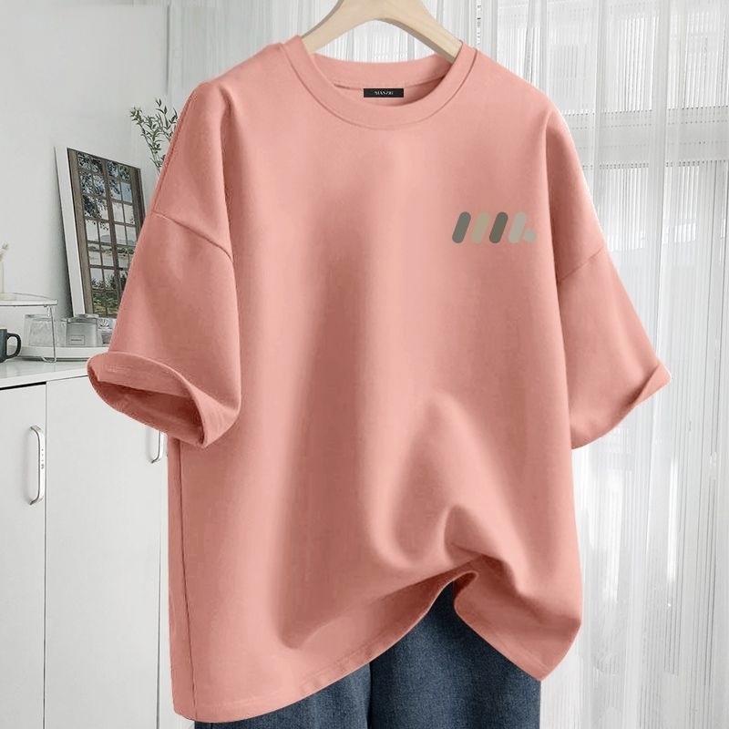 純棉透氣簡約休閒百搭圓領短袖T恤-vivivale