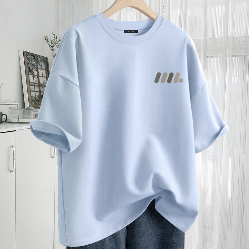 純棉透氣簡約休閒百搭圓領短袖T恤-vivivale