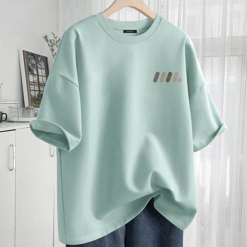 純棉透氣簡約休閒百搭圓領短袖T恤-vivivale