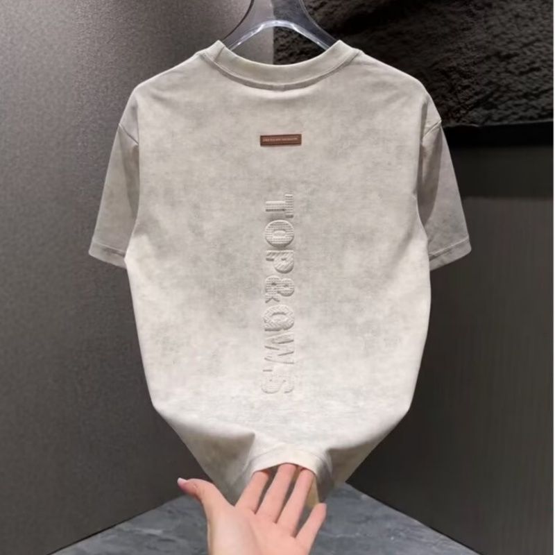 扎染潮流休閒字母立體鋼印涼感透氣短袖T恤-vivivale