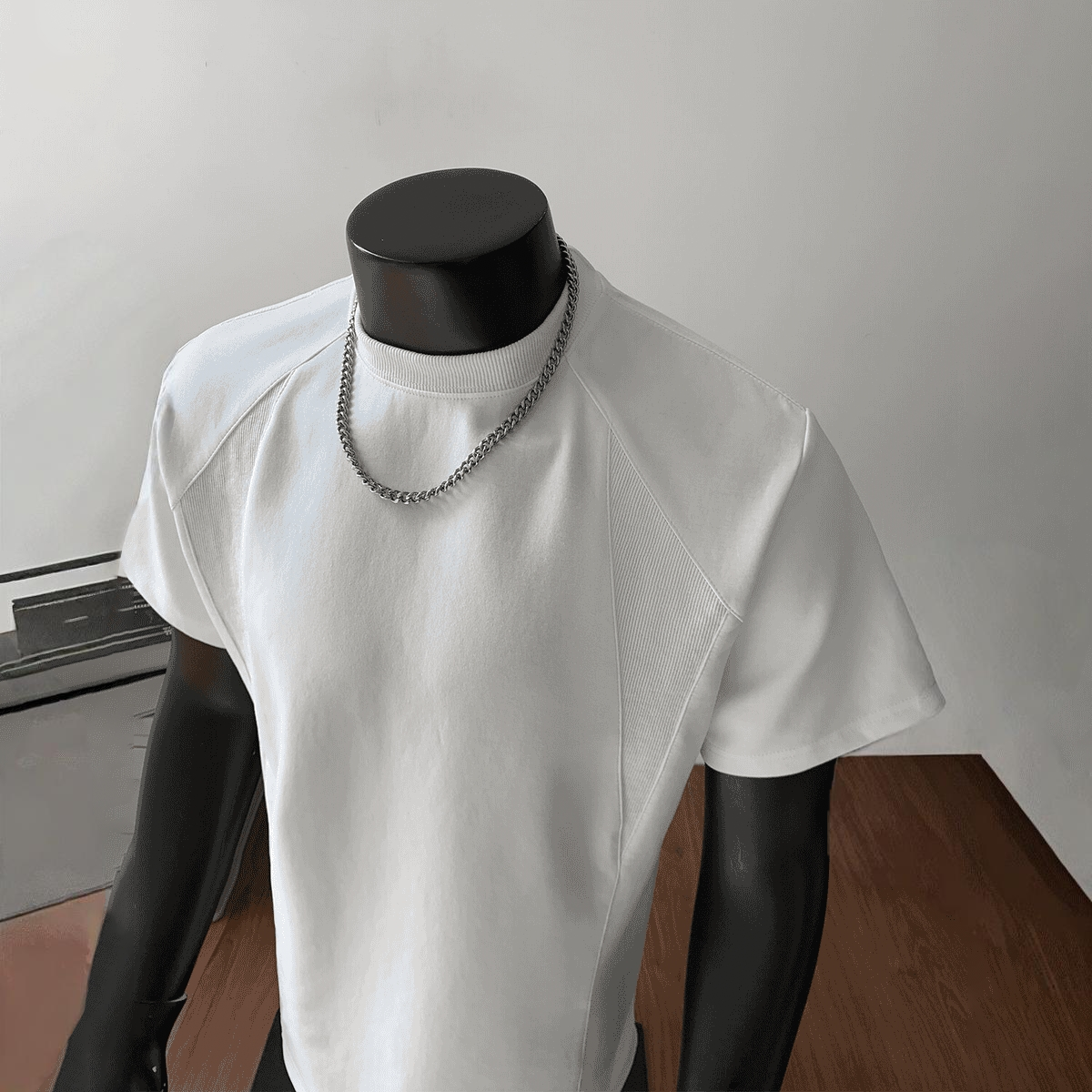 美式短款正肩解構寬鬆大碼潮牌痞帥短袖T恤