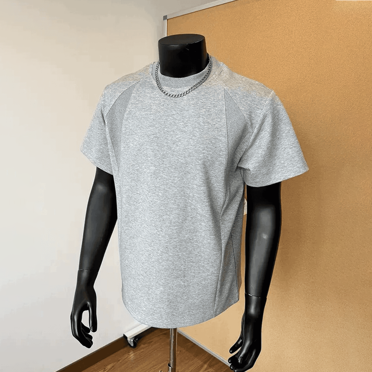 美式短款正肩解構寬鬆大碼潮牌痞帥短袖T恤