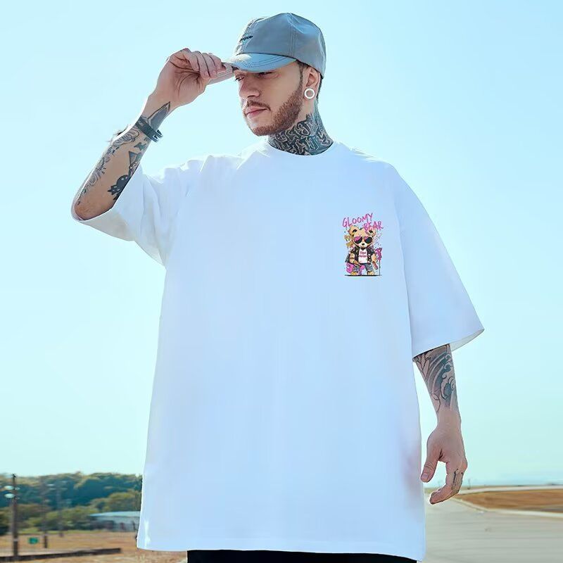 日系大碼潮流寬鬆印花嘻哈情侶裝短袖T恤-vivivale