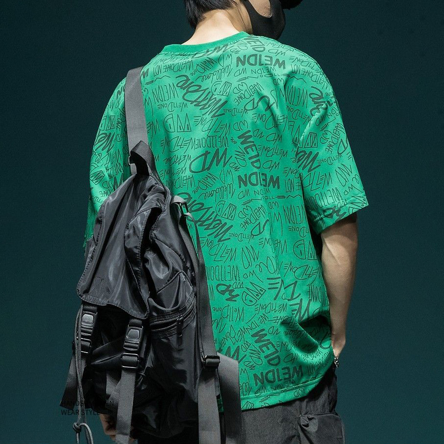 日系涼感冰絲薄款潮流寬鬆大碼短袖T恤-vivivale