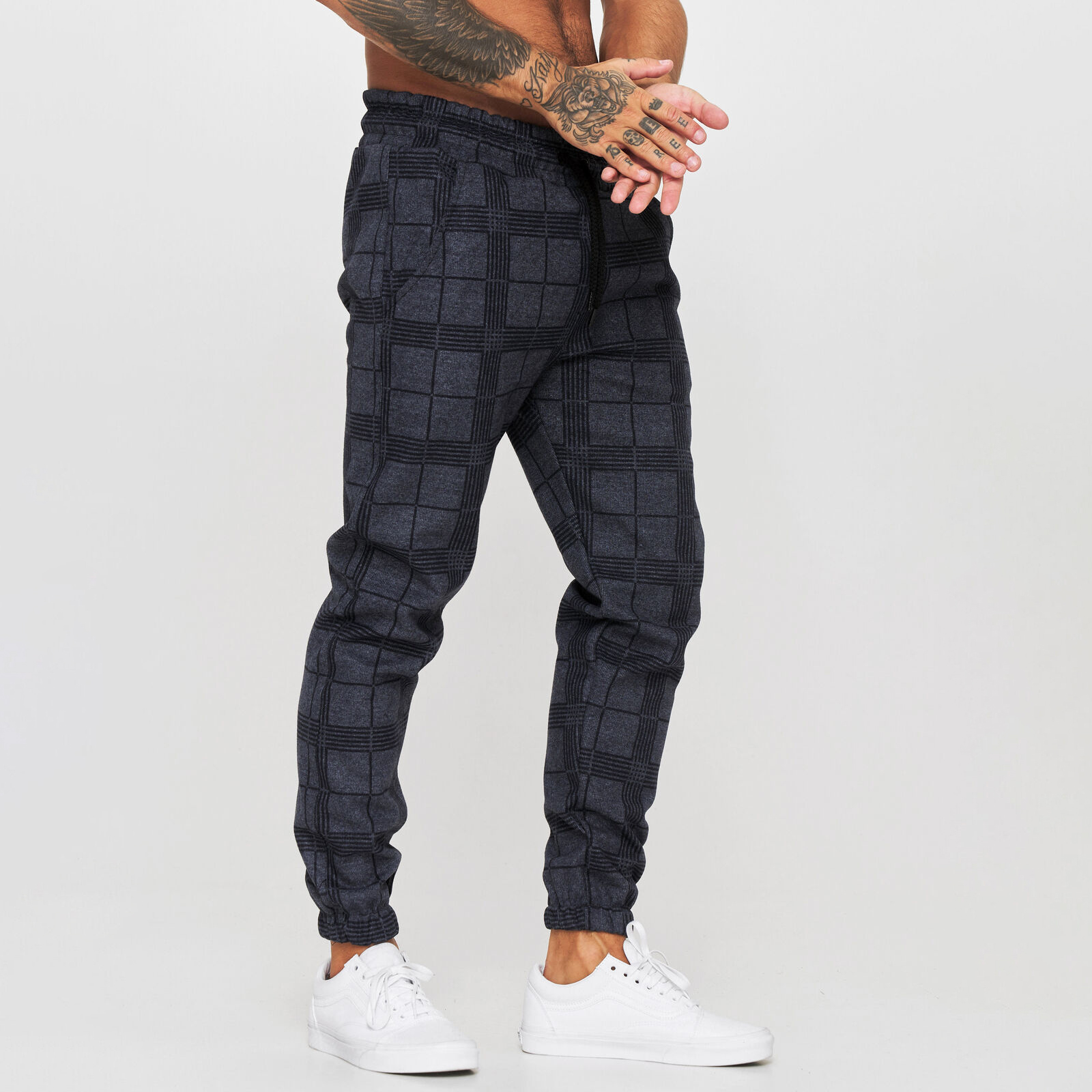 熱售款！方格子3D數碼印花休閒健身束腳褲-vivivale