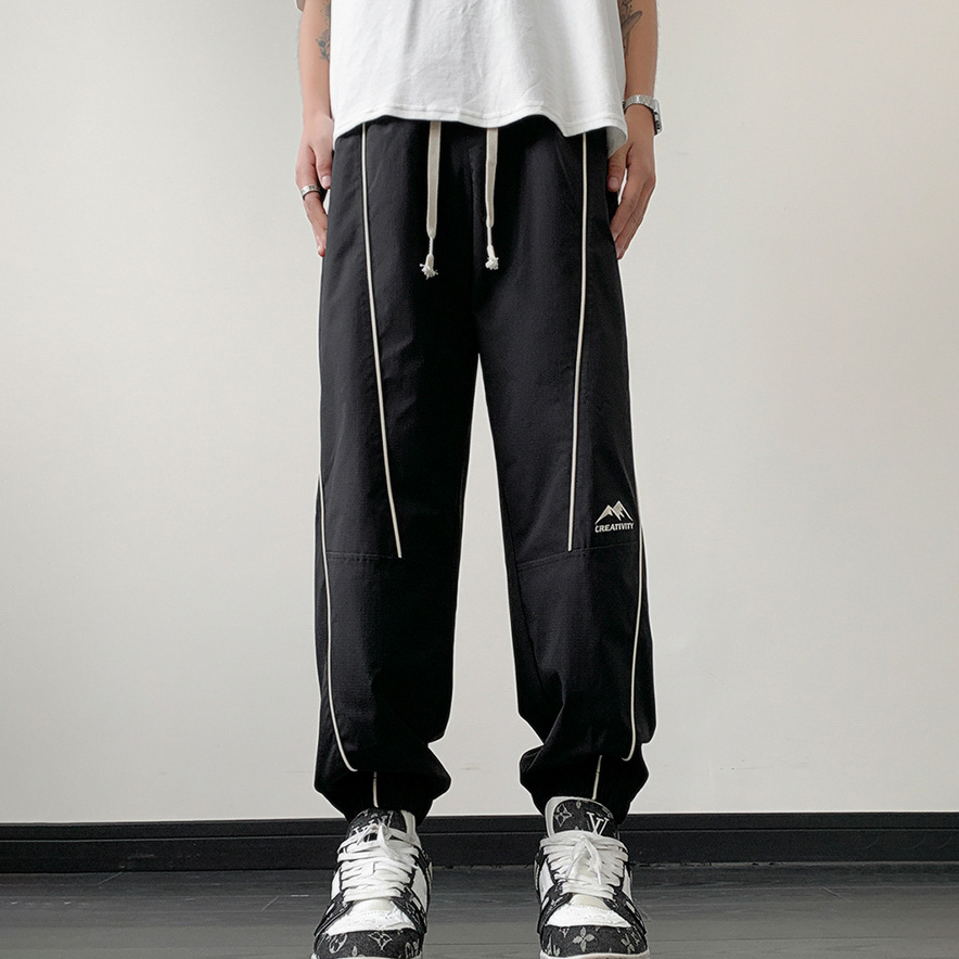 美式戶外衝鋒衛褲休閒抽繩直筒束腳傘兵褲-vivivale