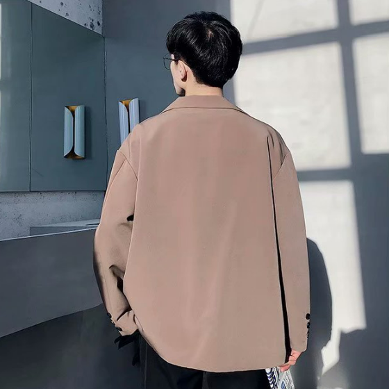 韓版潮流ins百搭休閑純色小西裝外套-vivivale