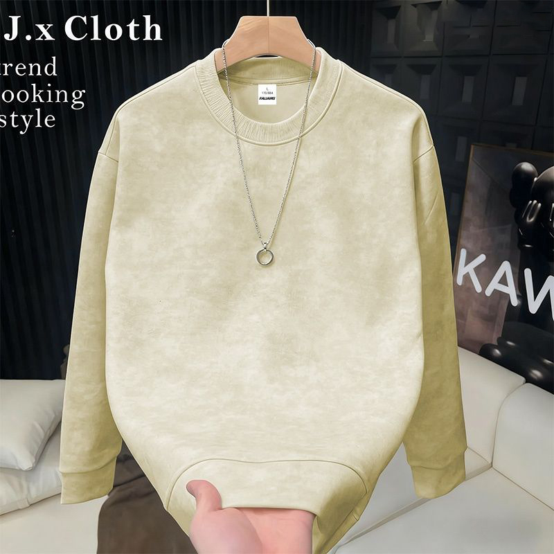 圓領扎染潮流寬鬆休閒百搭長袖T恤