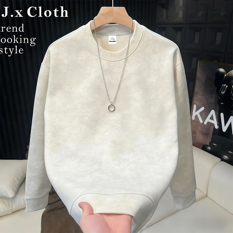 圓領扎染潮流寬鬆休閒百搭長袖T恤