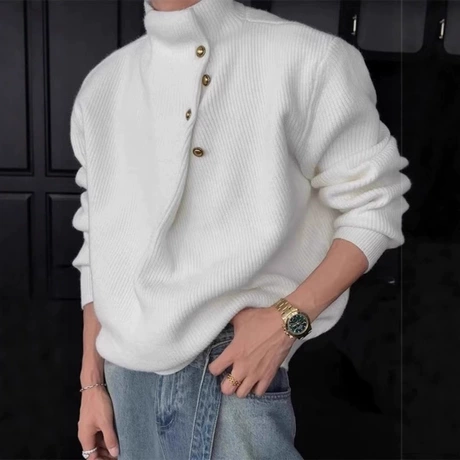 圓領潮牌帥氣打底衫氣質修身針織毛衣
