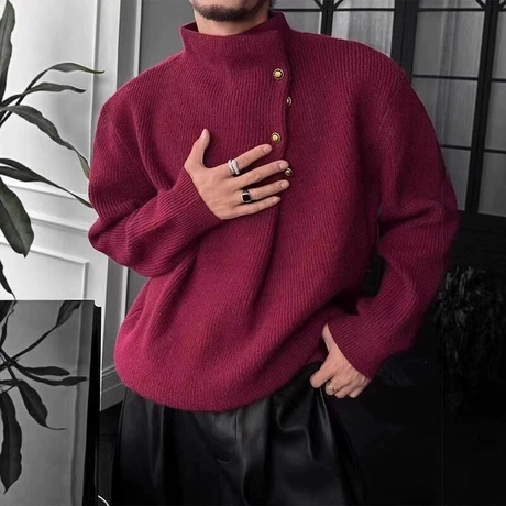 圓領潮牌帥氣打底衫氣質修身針織毛衣