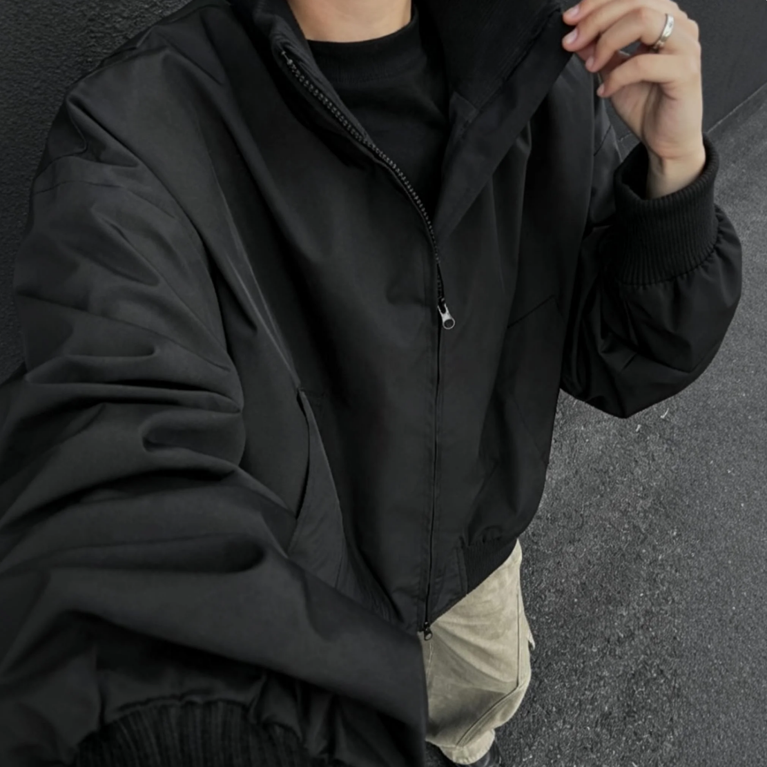 潮牌cleanfit廓形短版高街棒球服夾克外套