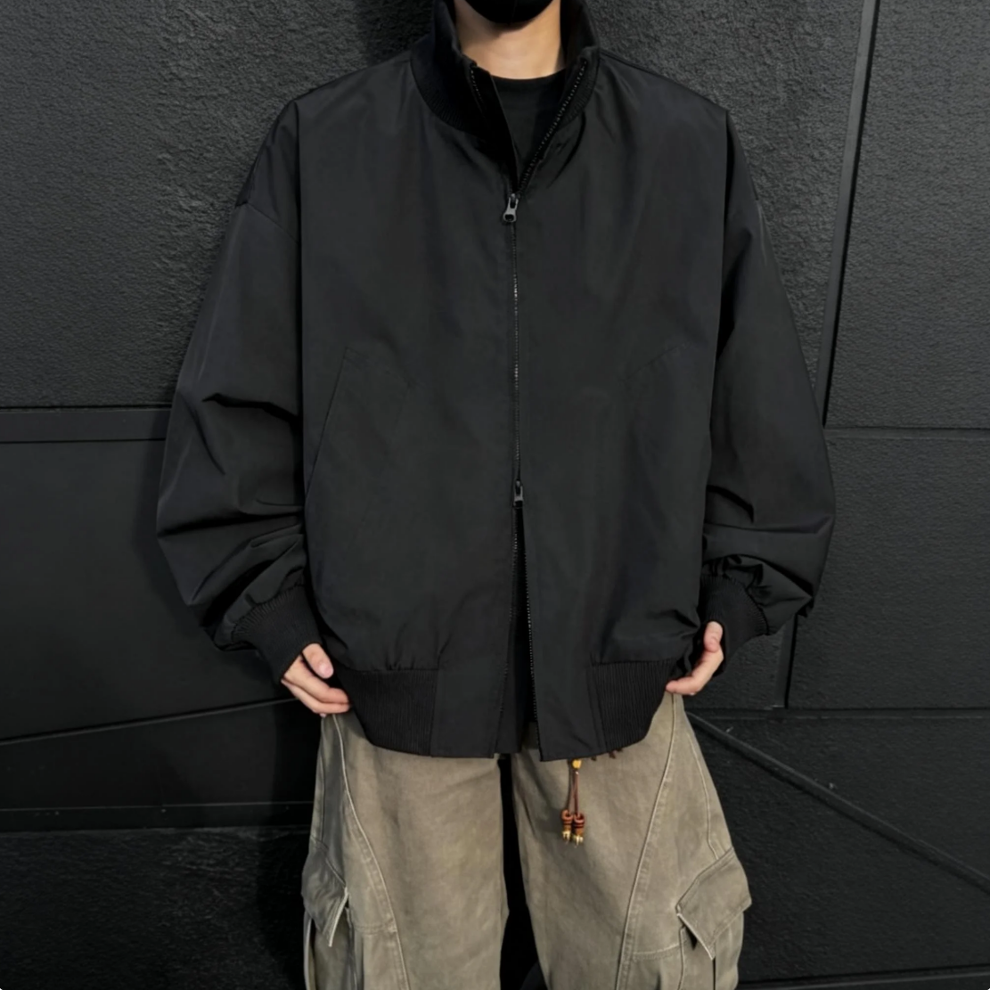 潮牌cleanfit廓形短版高街棒球服夾克外套