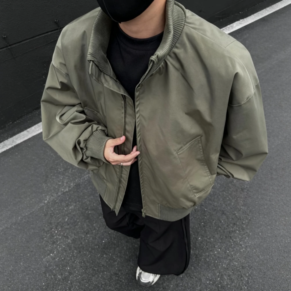 潮牌cleanfit廓形短版高街棒球服夾克外套