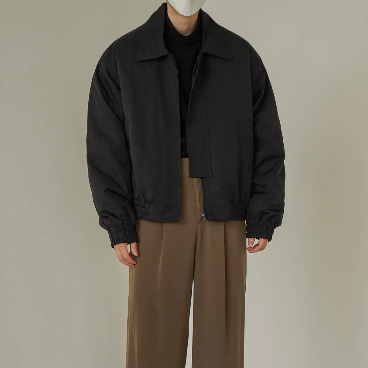 復古oversize帥氣百搭翻領休閒夾克短款外套-vivivale