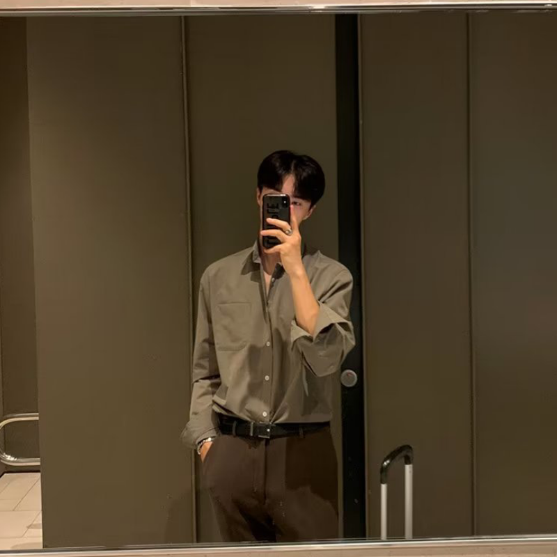 【單件/套裝】高級感長袖襯衫+黑色西裝褲兩件套裝-vivivale