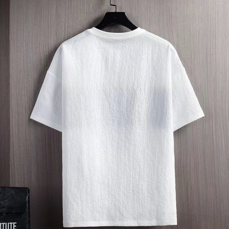 韓版寬鬆時尚潮流拼色個性休閒短袖T恤-vivivale