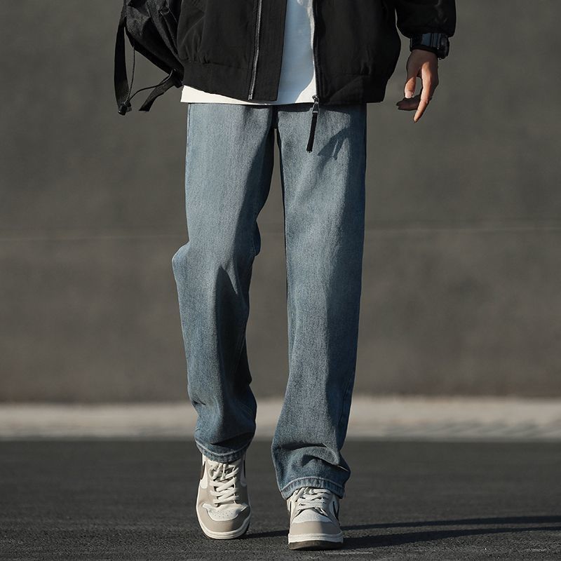 復古牛仔潮牌美式直筒長褲褲裝-vivivale