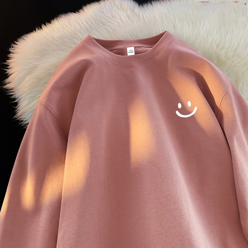 純棉男女同款百搭寬鬆原宿風ins長袖t恤