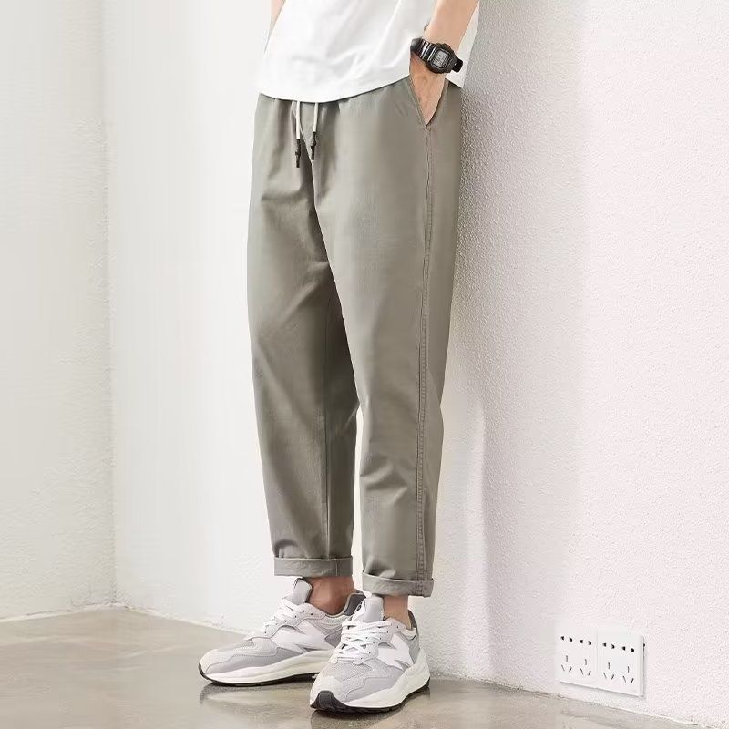 潮流百搭九分褲直筒寬鬆錘形休閒褲裝-vivivale